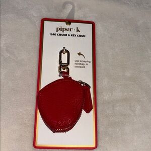 ♥️NEW Piper K Red Heart Bag Zipper Bag Charm